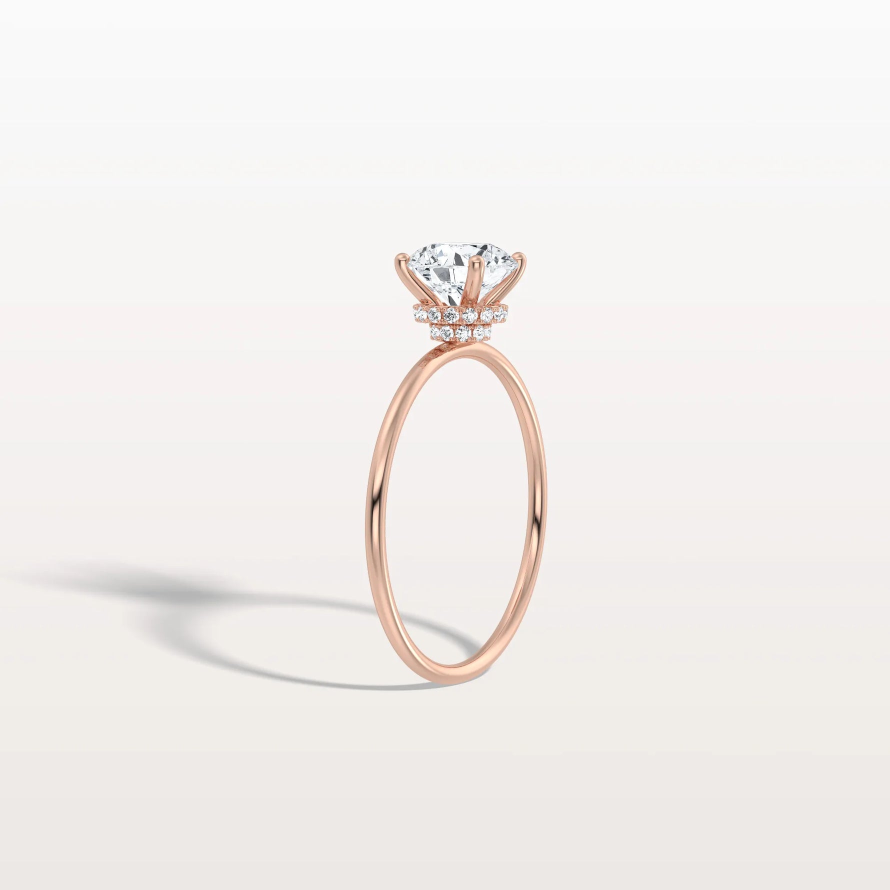 1CT Round Lab Grown Diamond Double Hidden Halo Ring - Rings