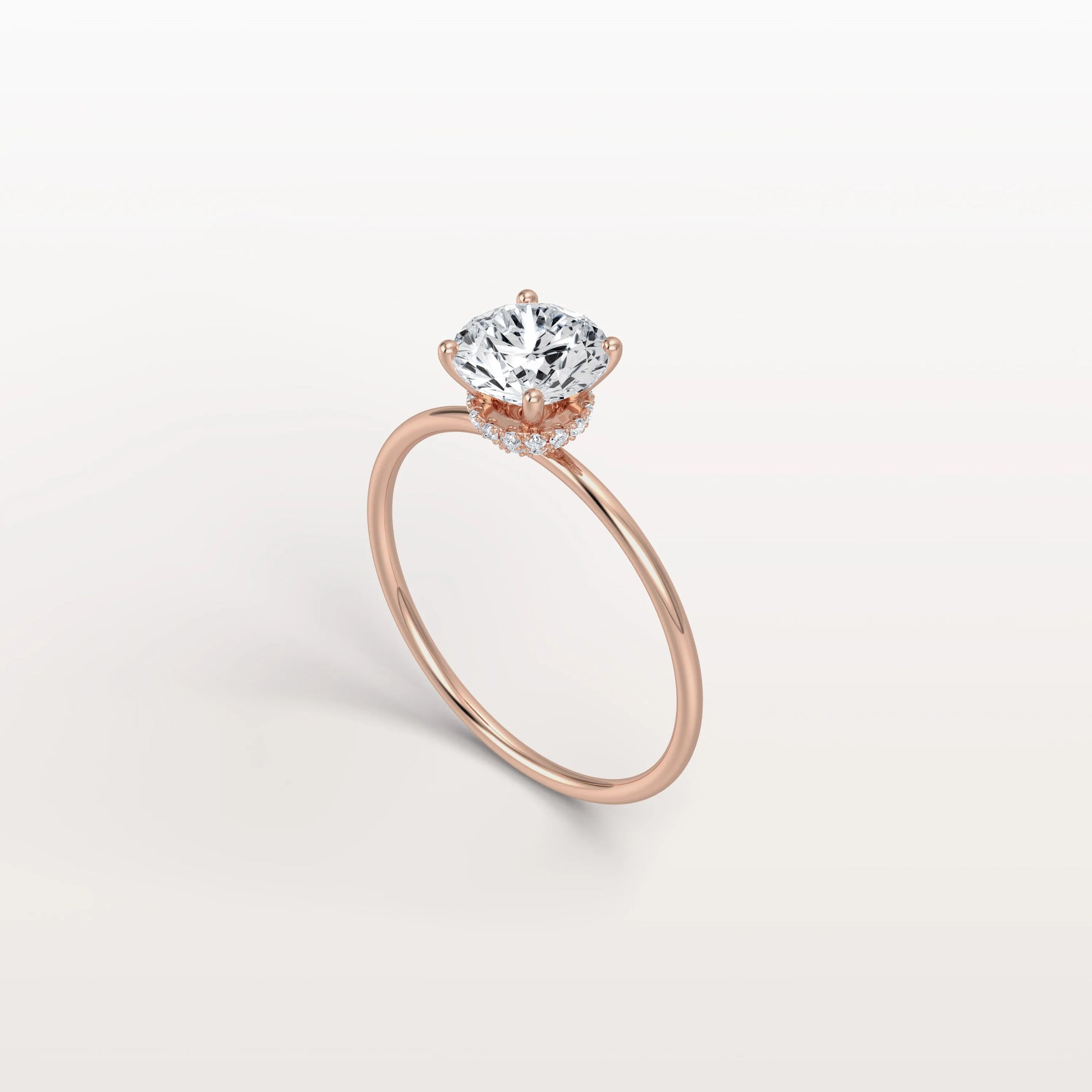 1CT Round Lab Grown Diamond Double Hidden Halo Ring - Rings
