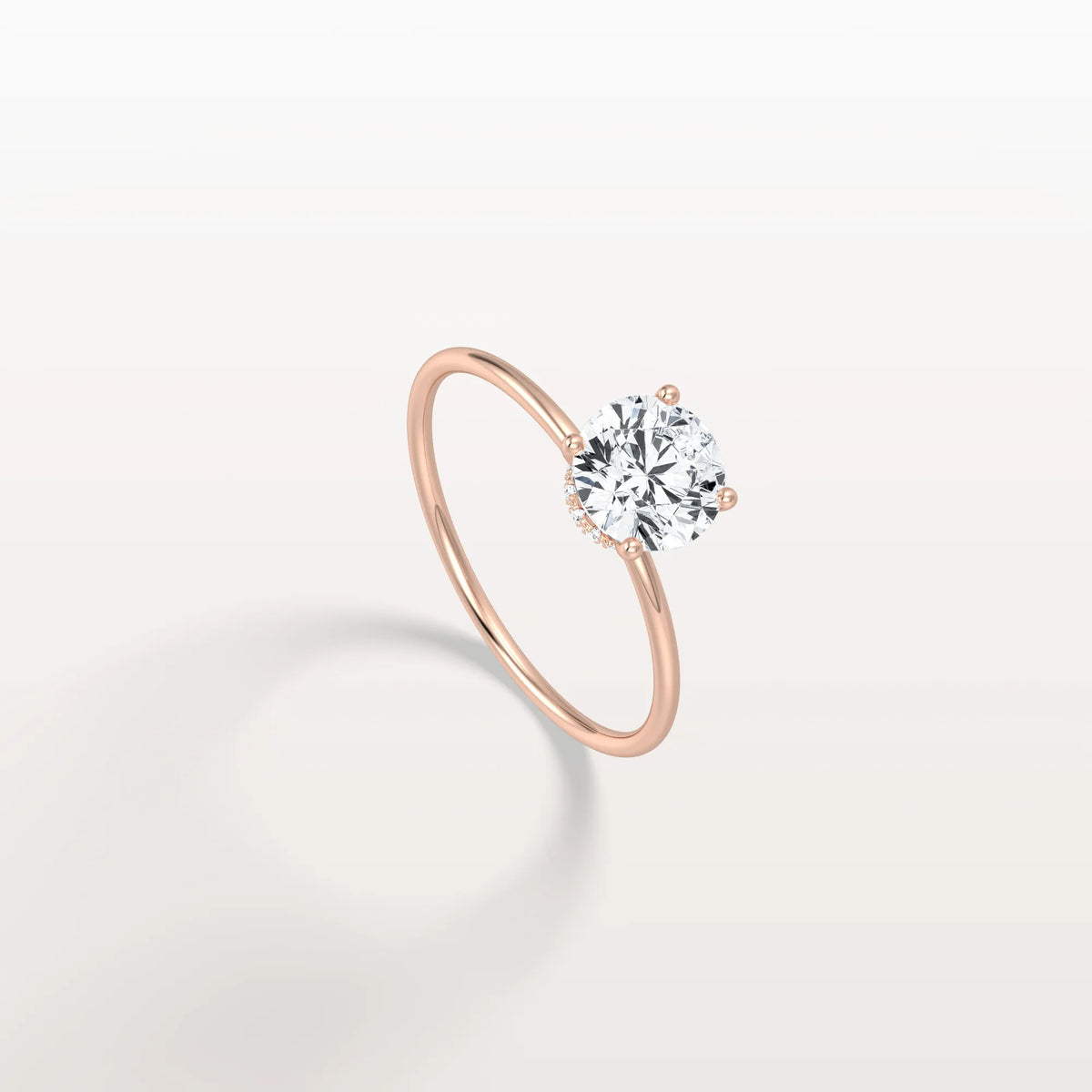 1CT Round Lab Grown Diamond Double Hidden Halo Ring - Rings