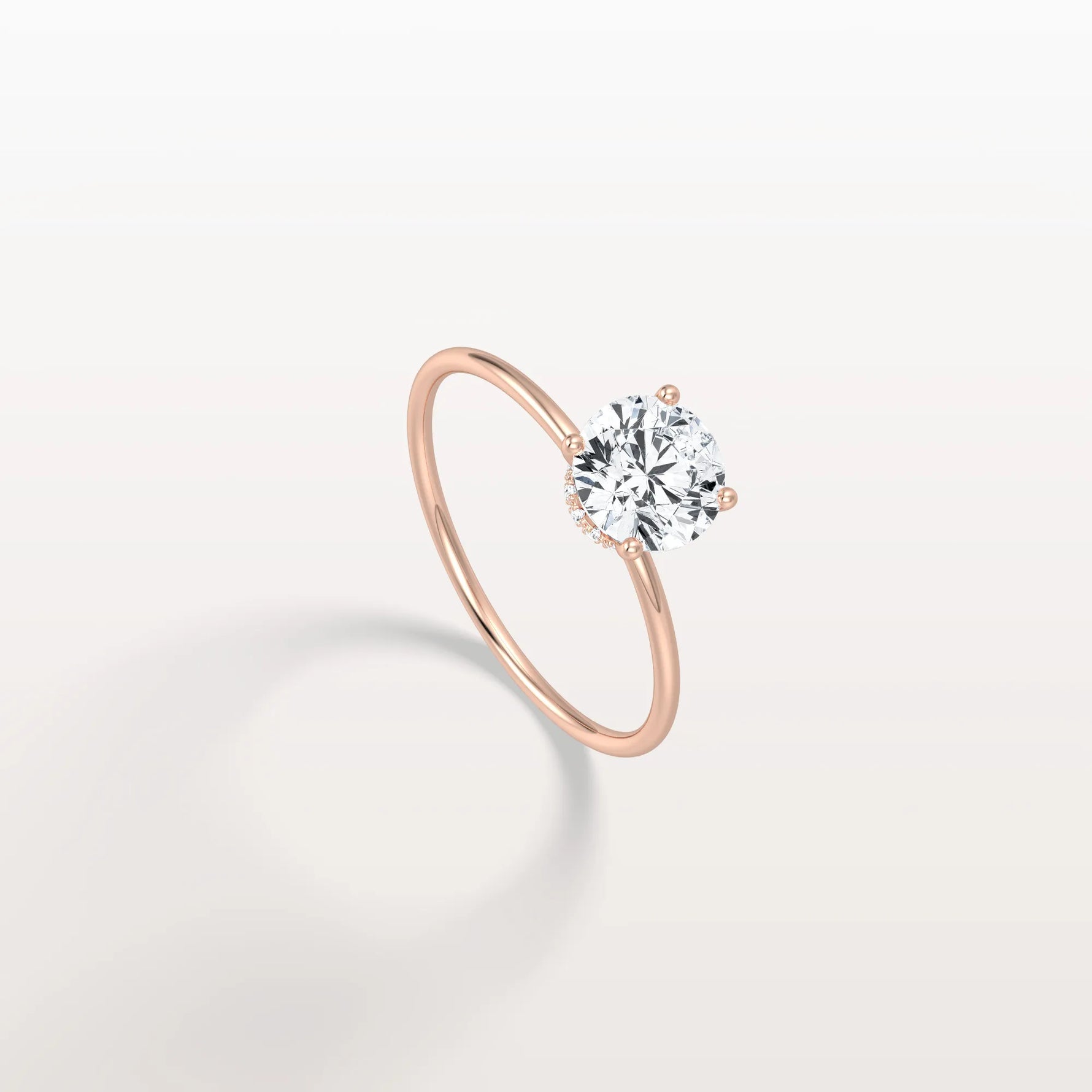 1CT Round Lab Grown Diamond Double Hidden Halo Ring - Rings
