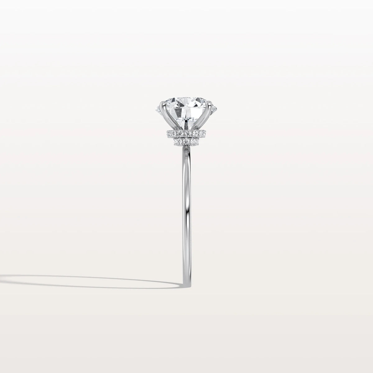 2CT Round Lab Grown Diamond Double Hidden Halo Ring - Rings