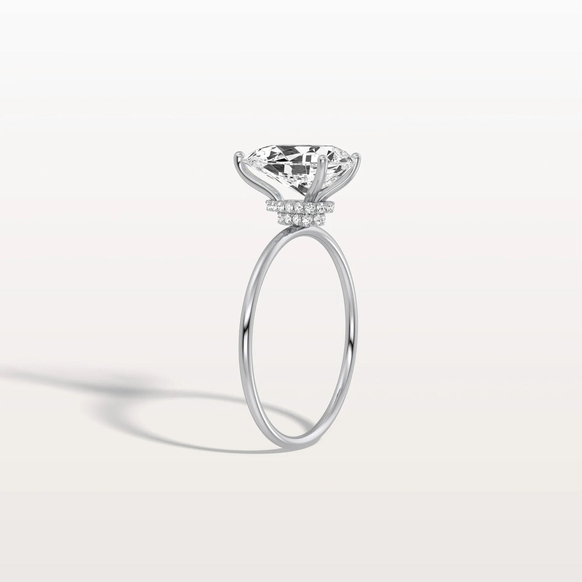 Double Hidden Halo Promise Ring with 2CT Pear Lab Grown Diamond - Rings