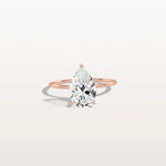 Double Hidden Halo Promise Ring with 2CT Pear Lab Grown Diamond - Rings