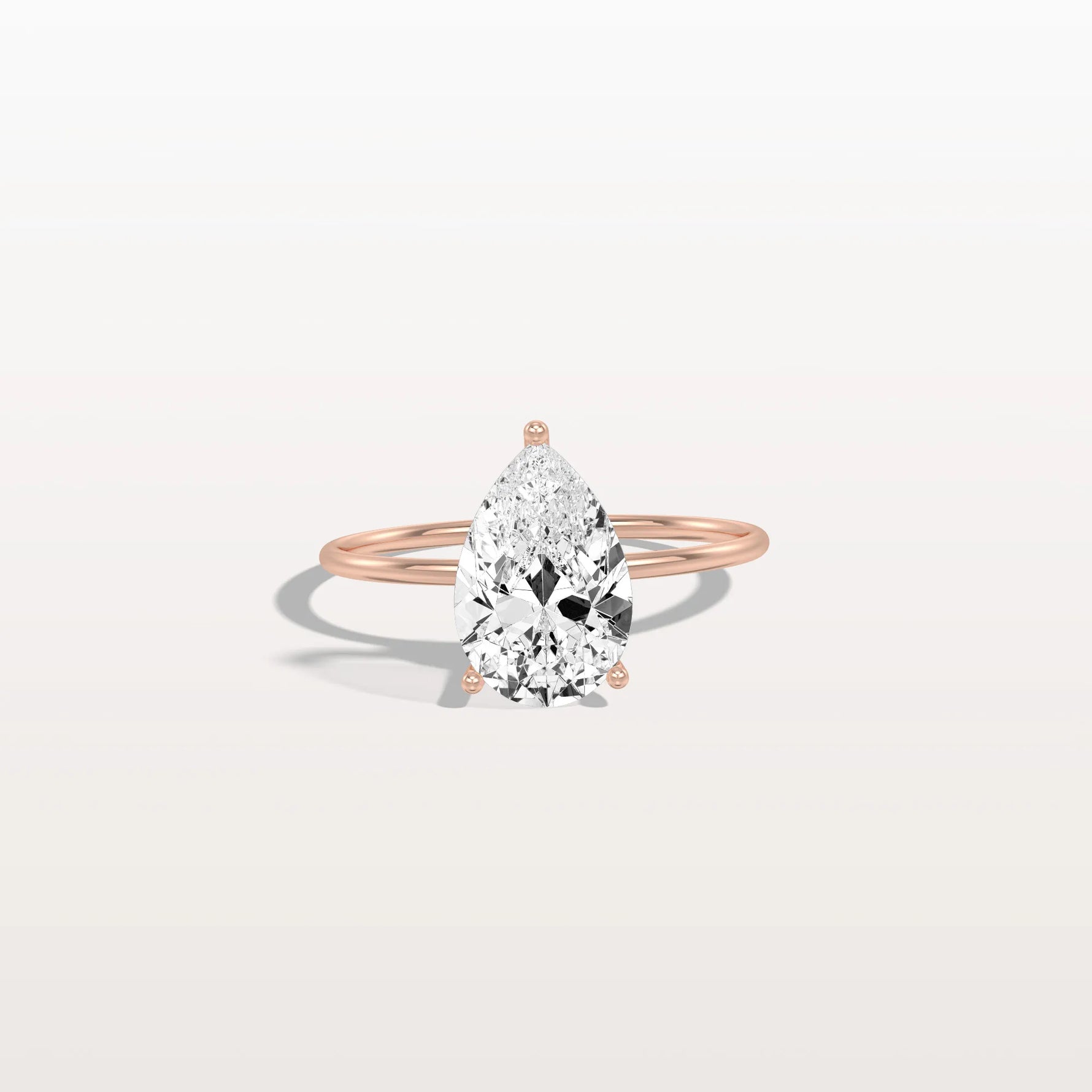 Double Hidden Halo Promise Ring with 2CT Pear Lab Grown Diamond - Rings
