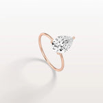 Double Hidden Halo Promise Ring with 2CT Pear Lab Grown Diamond - Rings