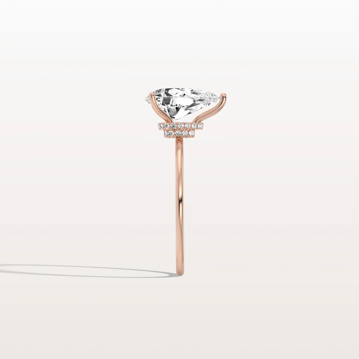 Double Hidden Halo Promise Ring with 2CT Pear Lab Grown Diamond - Rings