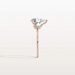 Double Hidden Halo Promise Ring with 2CT Pear Lab Grown Diamond - Rings