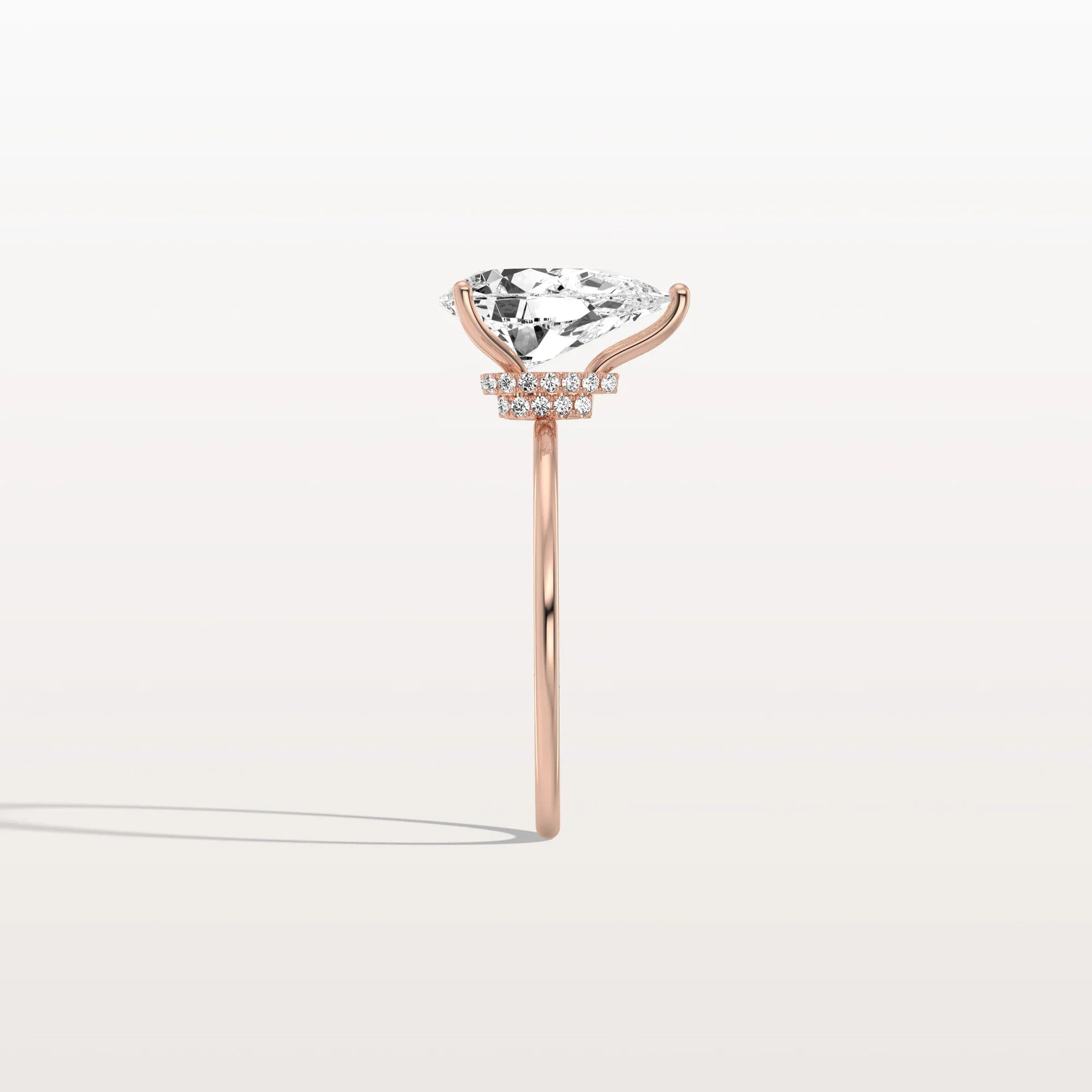 Double Hidden Halo Promise Ring with 2CT Pear Lab Grown Diamond - Rings