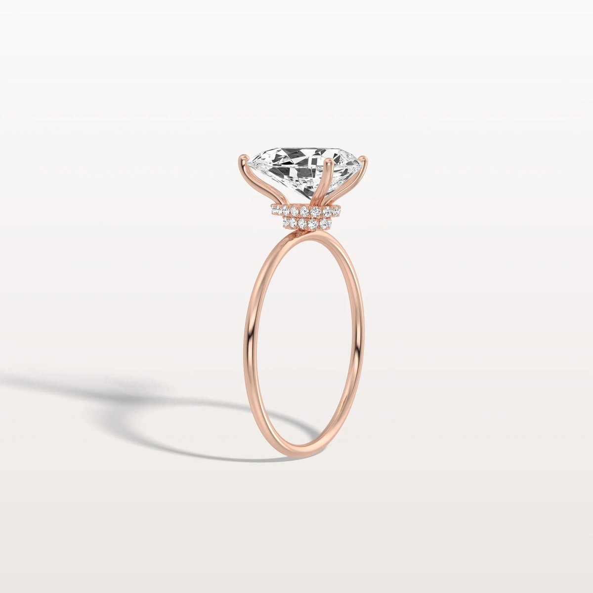 Double Hidden Halo Promise Ring with 2CT Pear Lab Grown Diamond - Rings