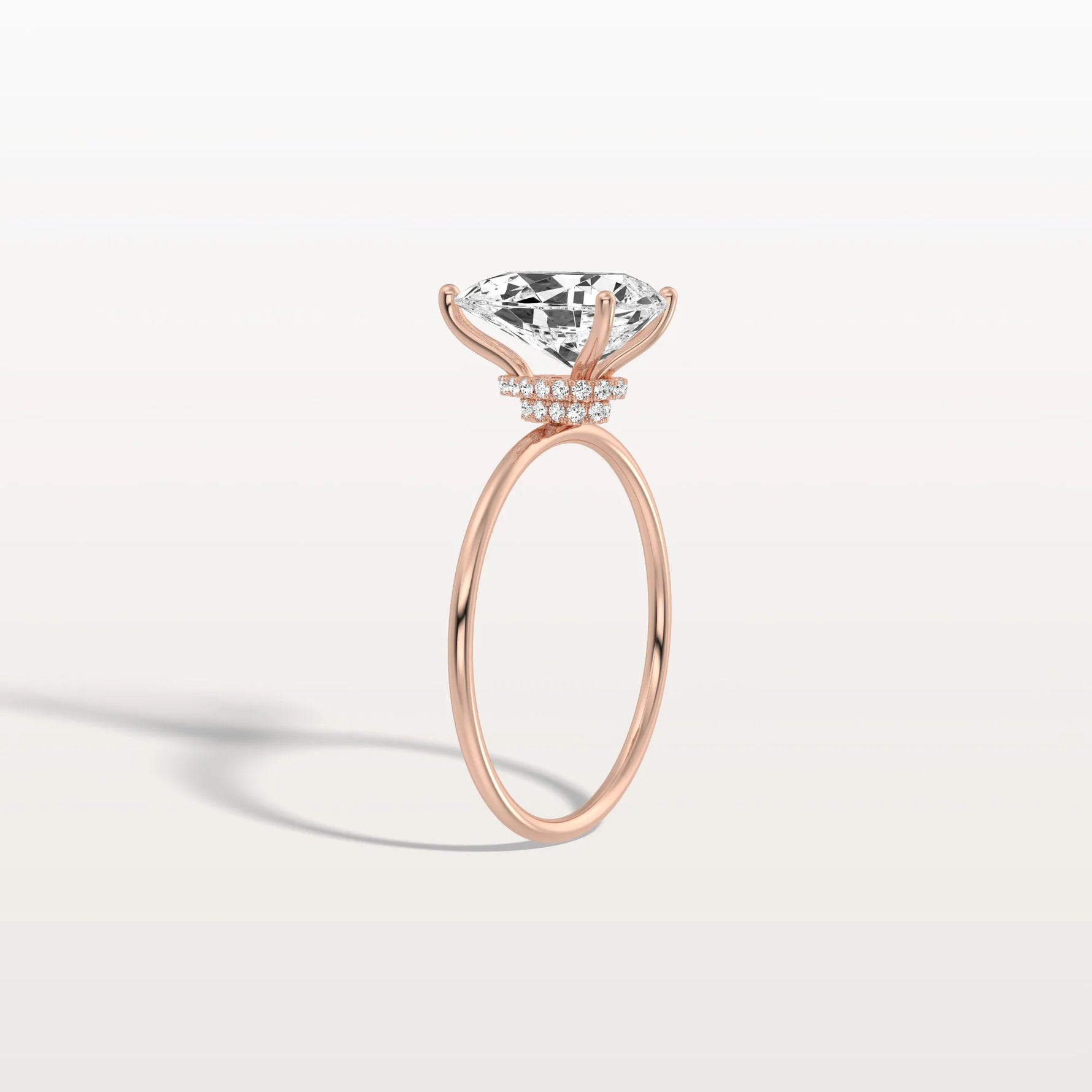 Double Hidden Halo Promise Ring with 2CT Pear Lab Grown Diamond - Rings