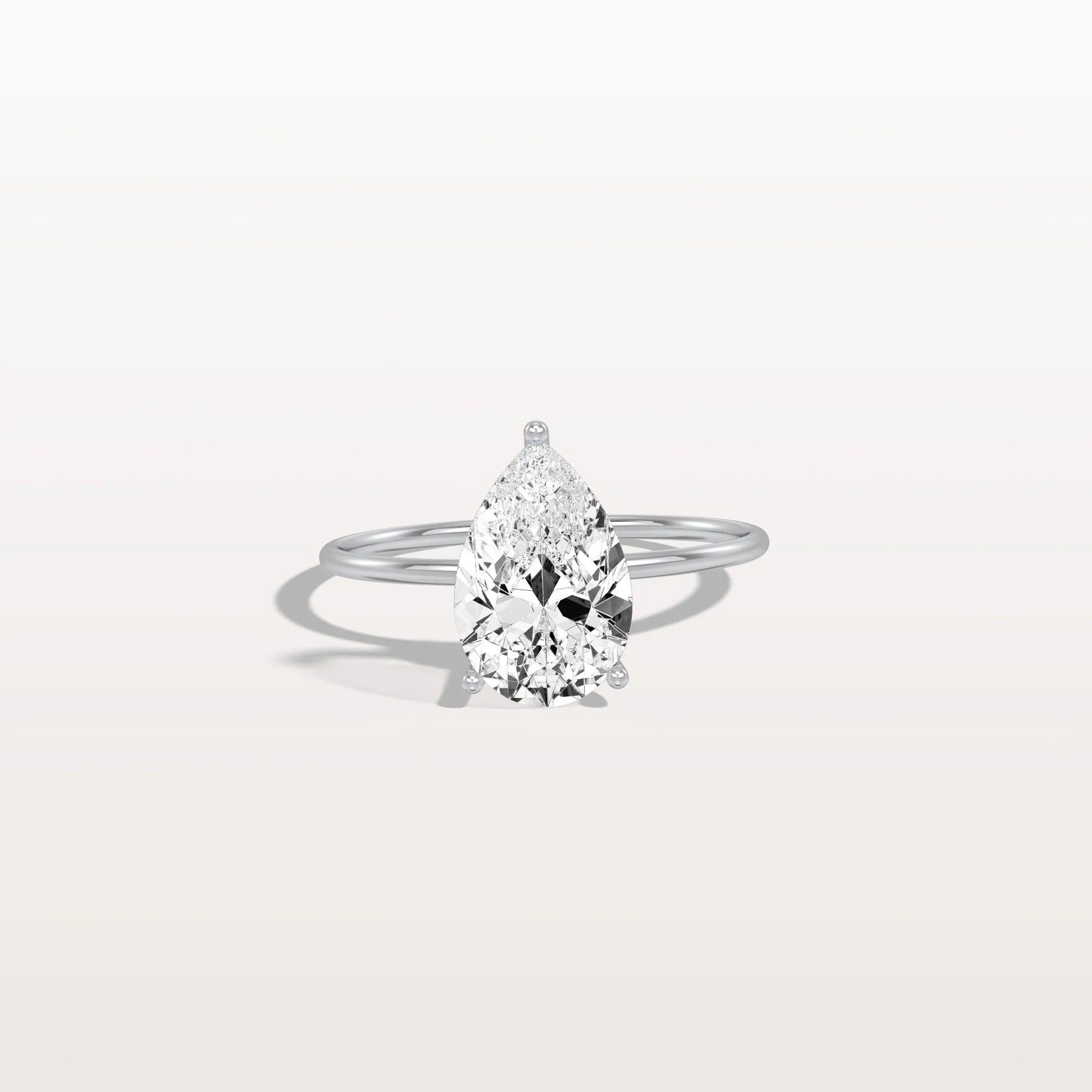 Double Hidden Halo Promise Ring with 2CT Pear Lab Grown Diamond - Rings