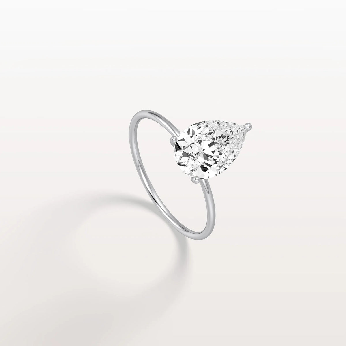 Double Hidden Halo Promise Ring with 2CT Pear Lab Grown Diamond - Rings