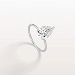 Double Hidden Halo Promise Ring with 2CT Pear Lab Grown Diamond - Rings