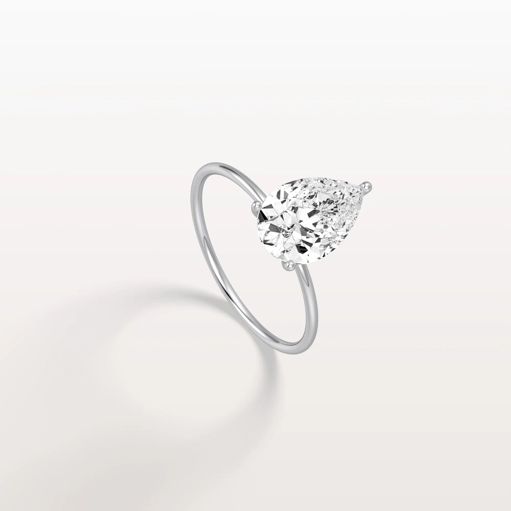 Double Hidden Halo Promise Ring with 2CT Pear Lab Grown Diamond - Rings