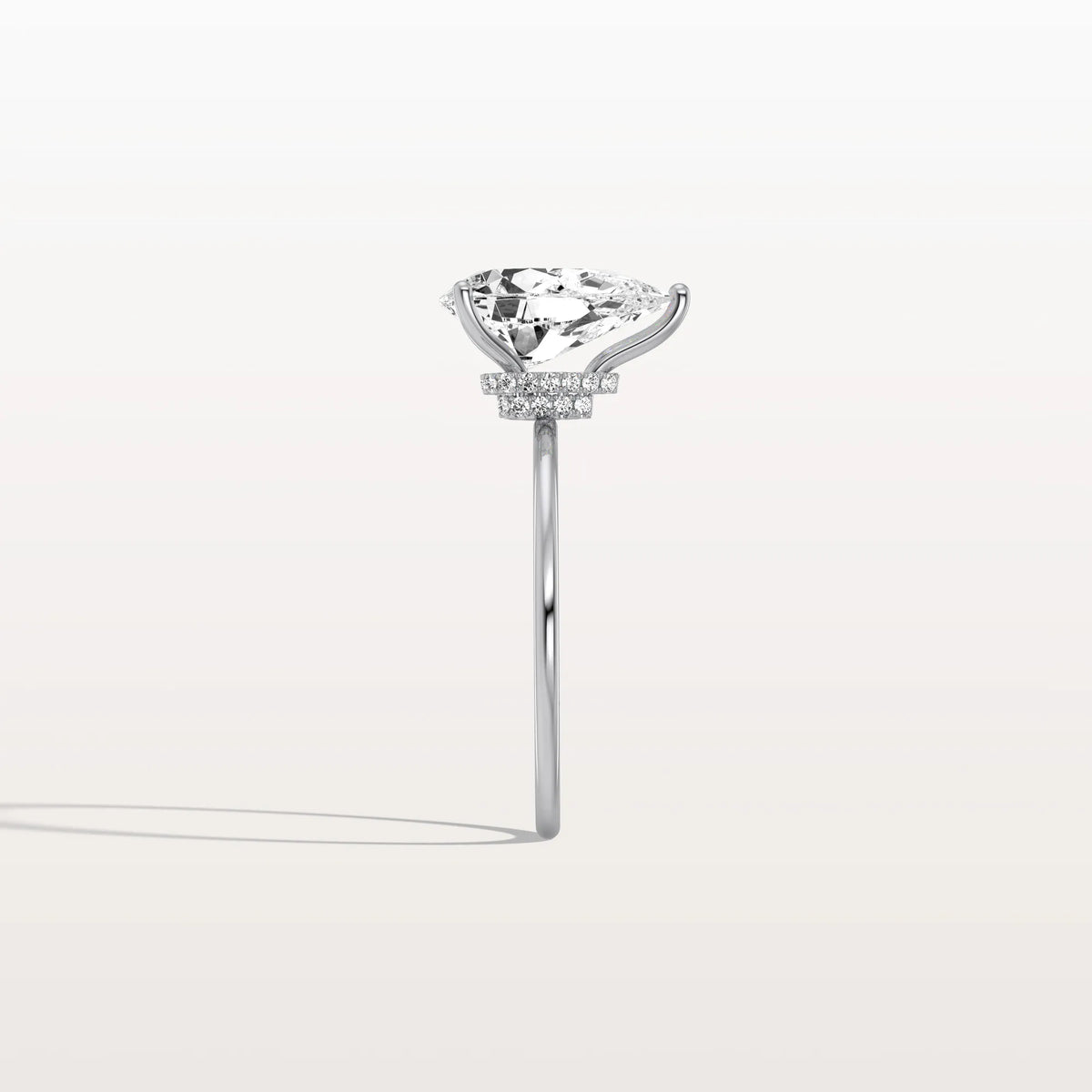 Double Hidden Halo Promise Ring with 2CT Pear Lab Grown Diamond - Rings