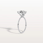 Double Hidden Halo Promise Ring with 2CT Pear Lab Grown Diamond - Rings