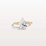 Double Hidden Halo Promise Ring with 2CT Pear Lab Grown Diamond - Rings