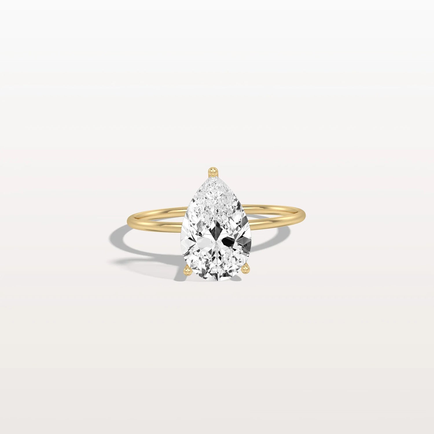 Double Hidden Halo Promise Ring with 2CT Pear Lab Grown Diamond - Rings
