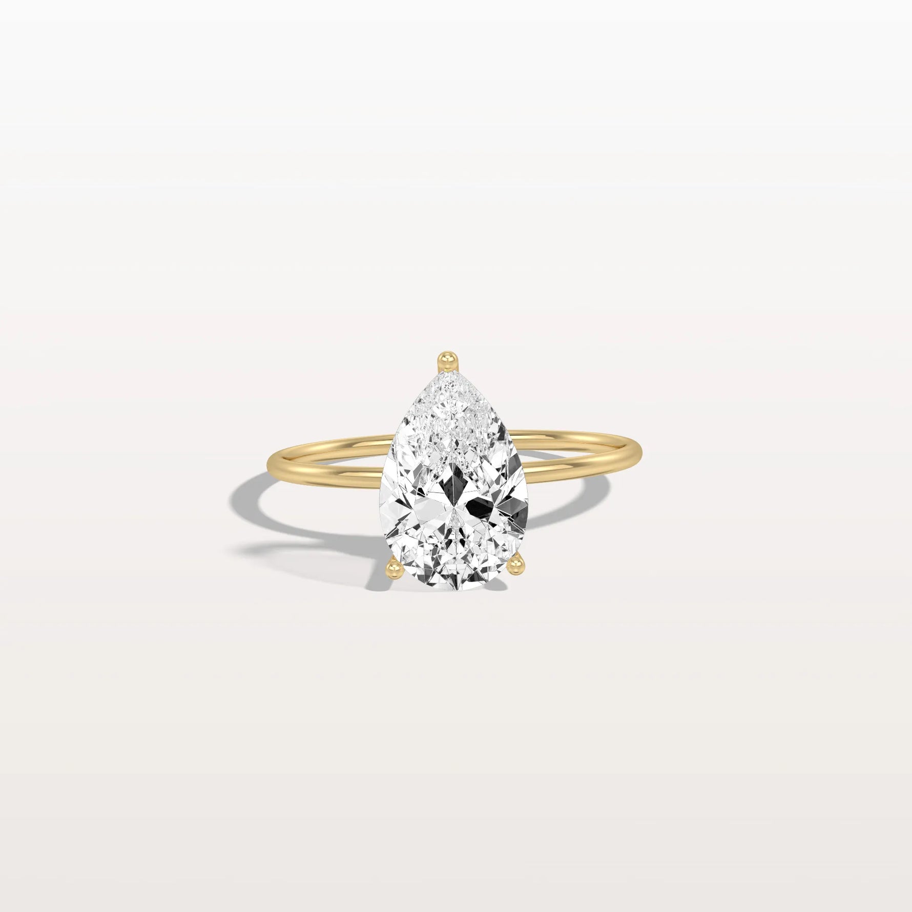 Double Hidden Halo Promise Ring with 2CT Pear Lab Grown Diamond - Rings