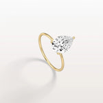 Double Hidden Halo Promise Ring with 2CT Pear Lab Grown Diamond - Rings