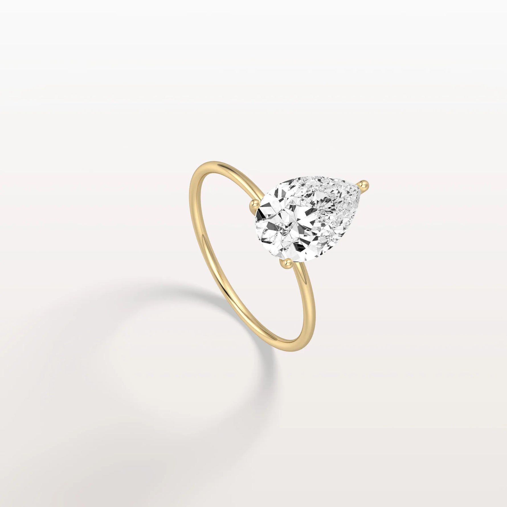 Double Hidden Halo Promise Ring with 2CT Pear Lab Grown Diamond - Rings