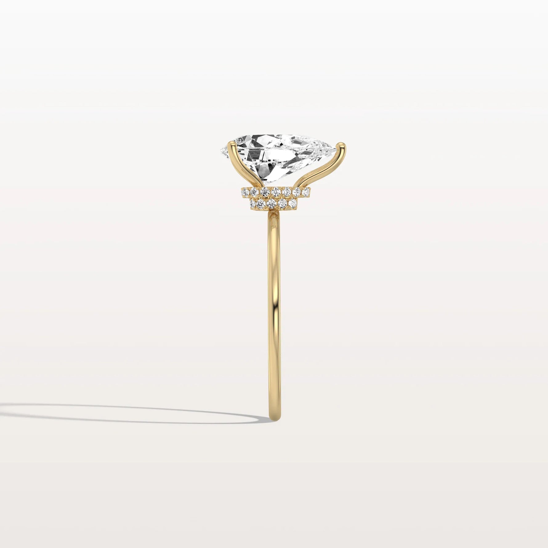 Double Hidden Halo Promise Ring with 2CT Pear Lab Grown Diamond - Rings