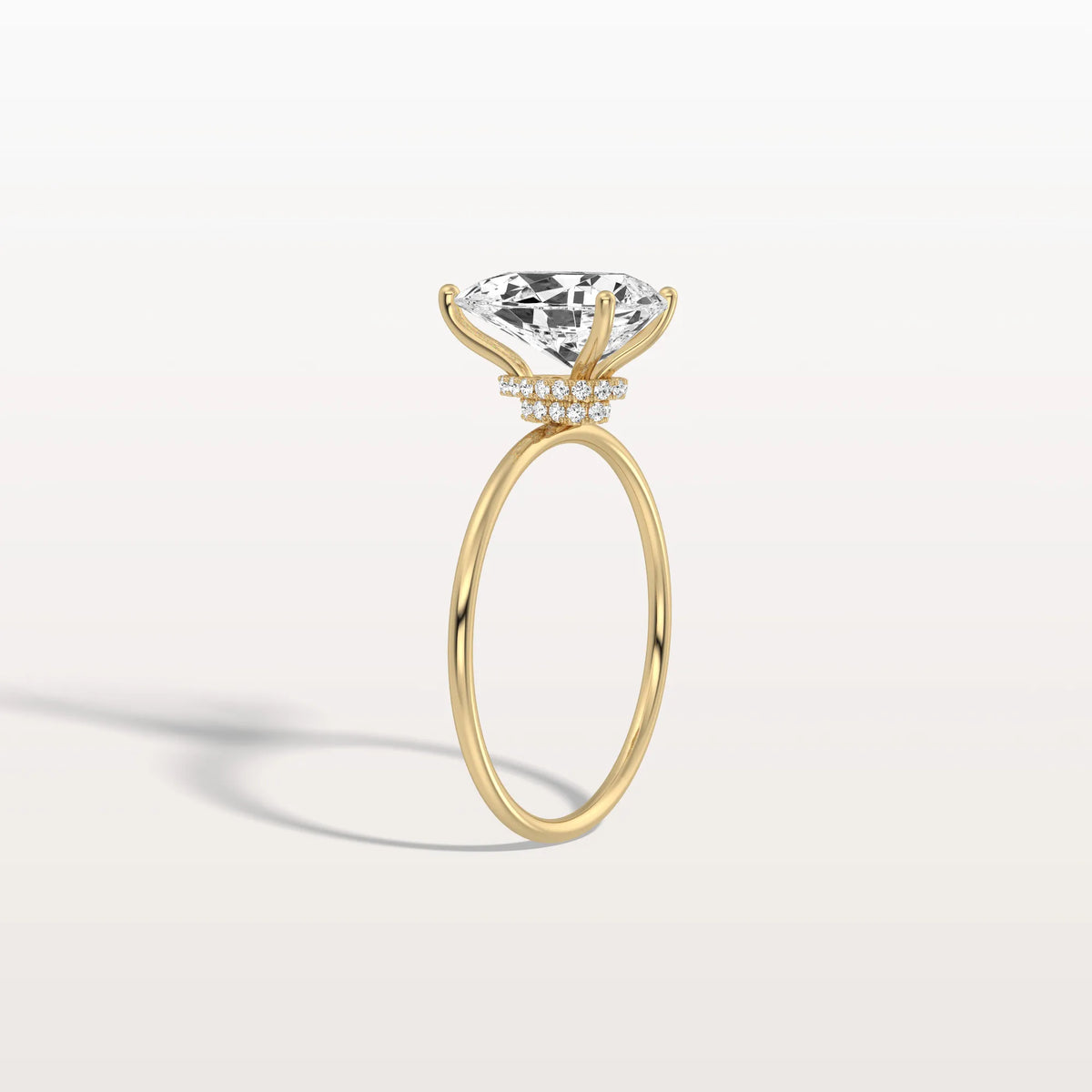 Double Hidden Halo Promise Ring with 2CT Pear Lab Grown Diamond - Rings