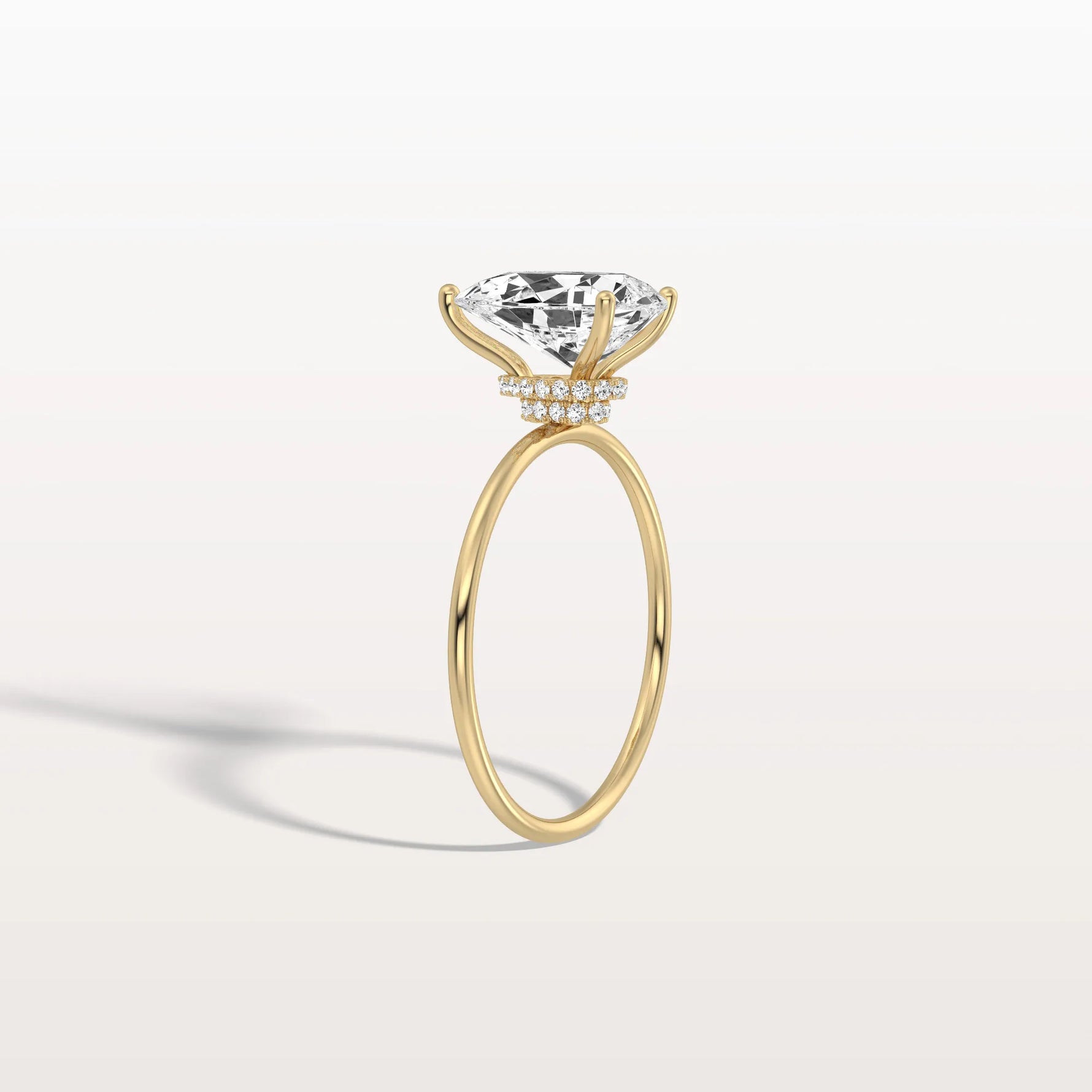 Double Hidden Halo Promise Ring with 2CT Pear Lab Grown Diamond - Rings