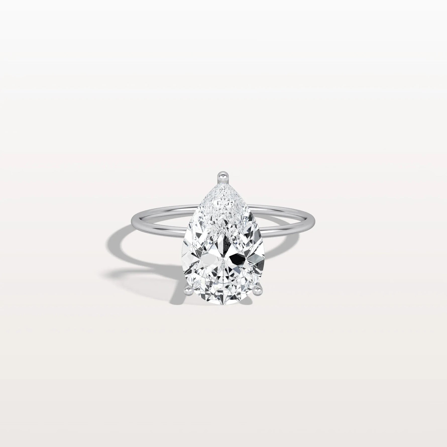 Double Hidden Halo Promise Ring with 3CT Pear Lab Grown Diamond - Rings