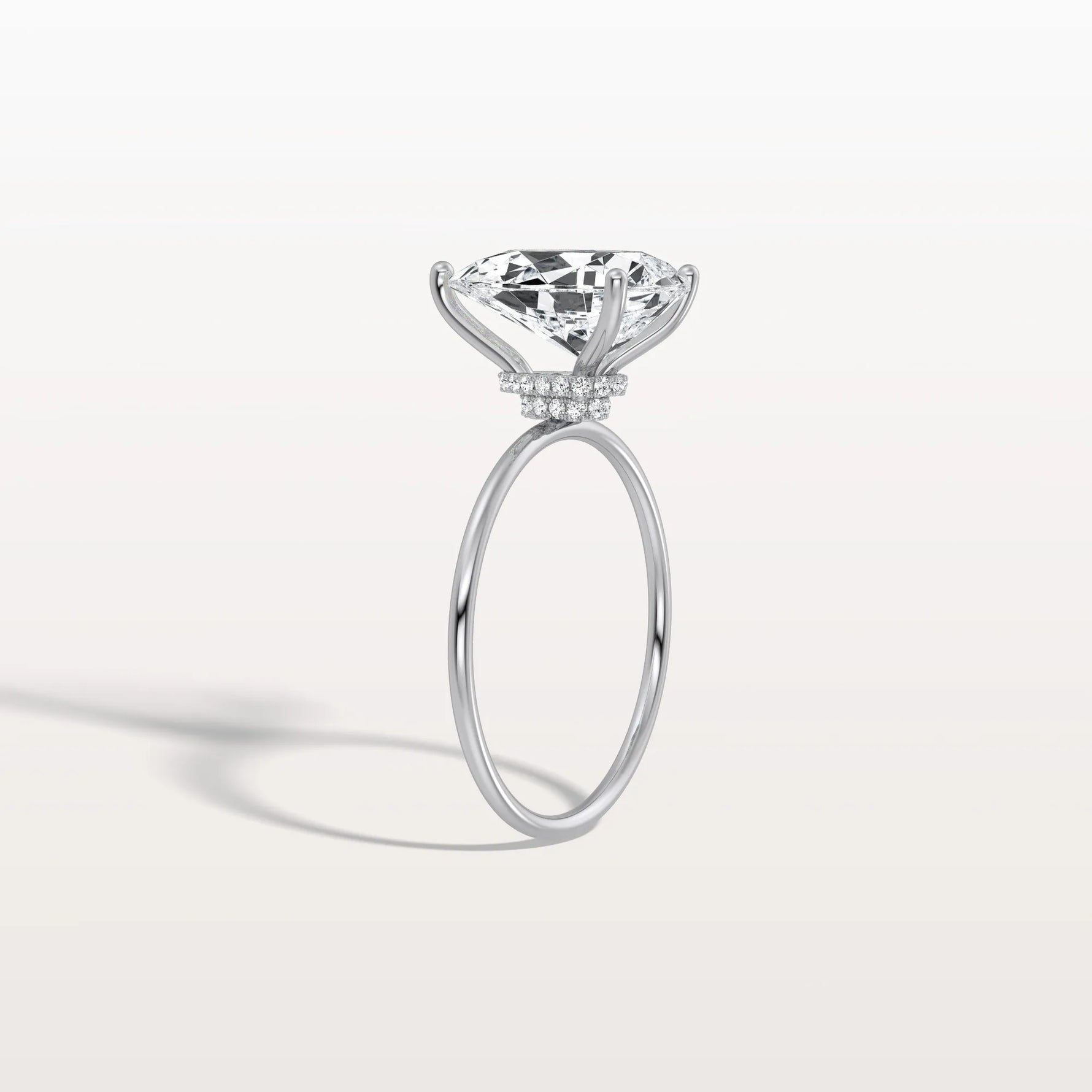Double Hidden Halo Promise Ring with 3CT Pear Lab Grown Diamond - Rings