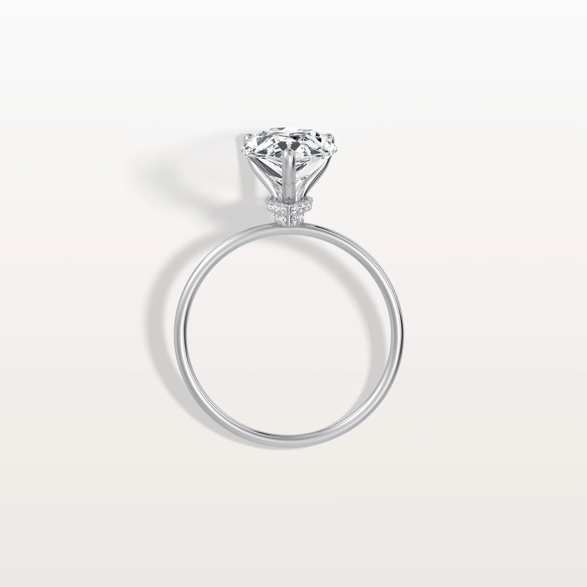Double Hidden Halo Promise Ring with 3CT Pear Lab Grown Diamond - Rings