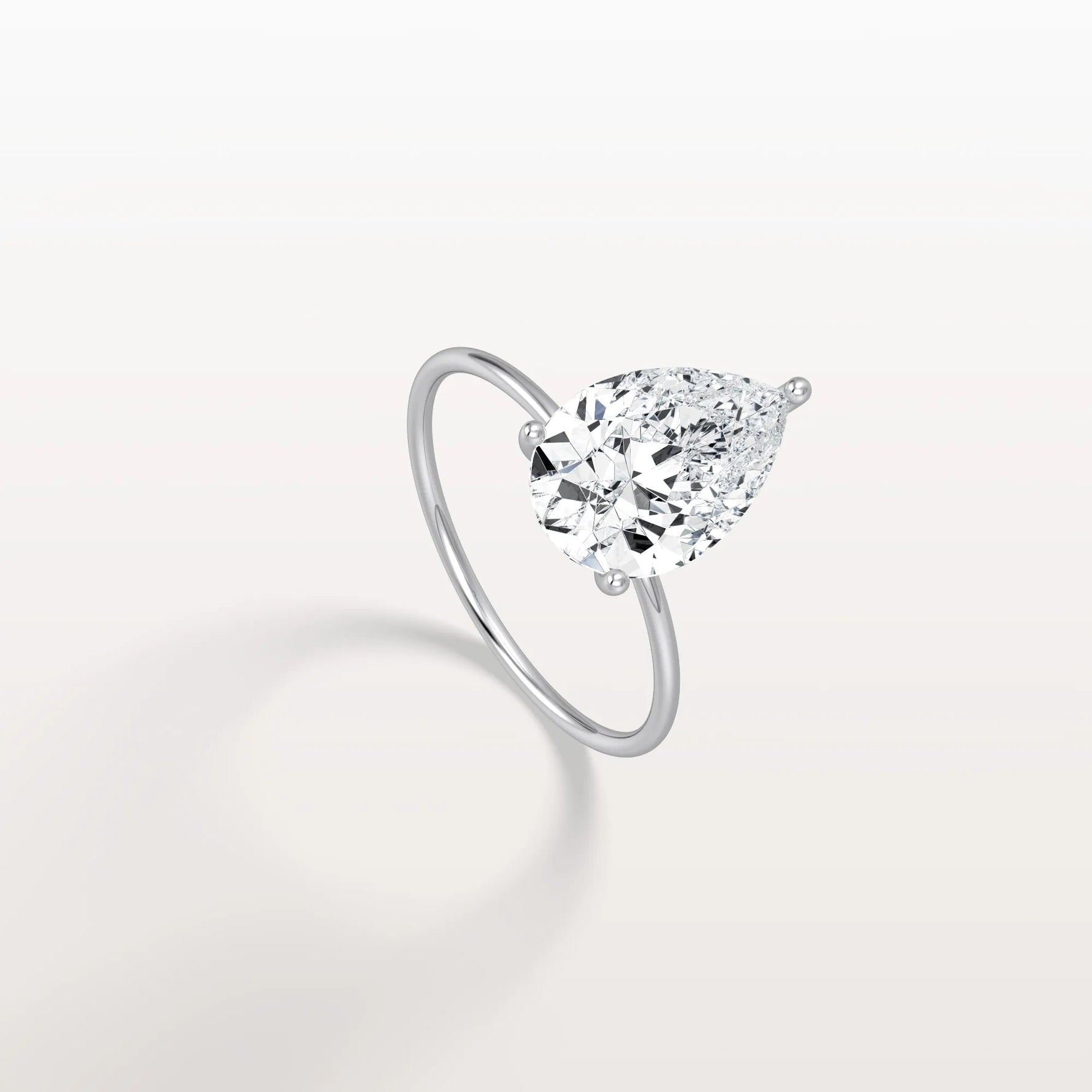 Double Hidden Halo Promise Ring with 3CT Pear Lab Grown Diamond - Rings