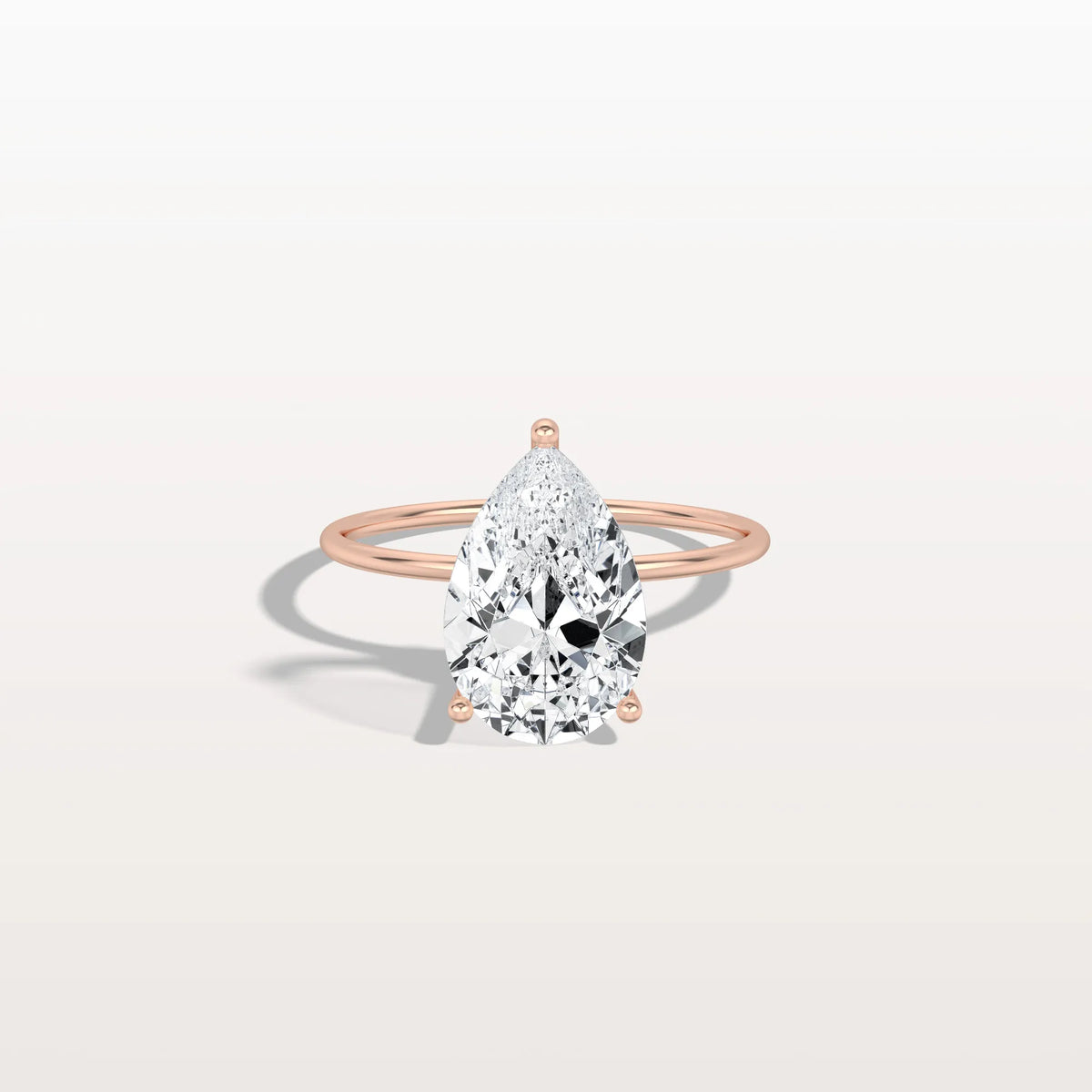 Double Hidden Halo Promise Ring with 3CT Pear Lab Grown Diamond - Rings