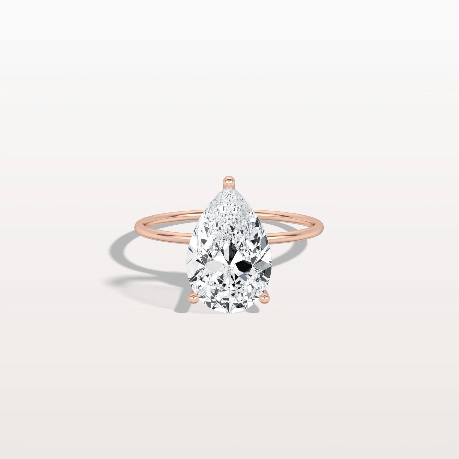 Double Hidden Halo Promise Ring with 3CT Pear Lab Grown Diamond - Rings