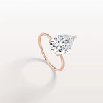 Double Hidden Halo Promise Ring with 3CT Pear Lab Grown Diamond - Rings