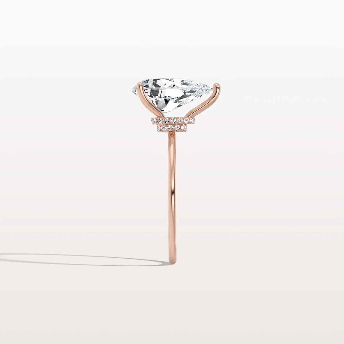 Double Hidden Halo Promise Ring with 3CT Pear Lab Grown Diamond - Rings