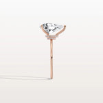 Double Hidden Halo Promise Ring with 3CT Pear Lab Grown Diamond - Rings