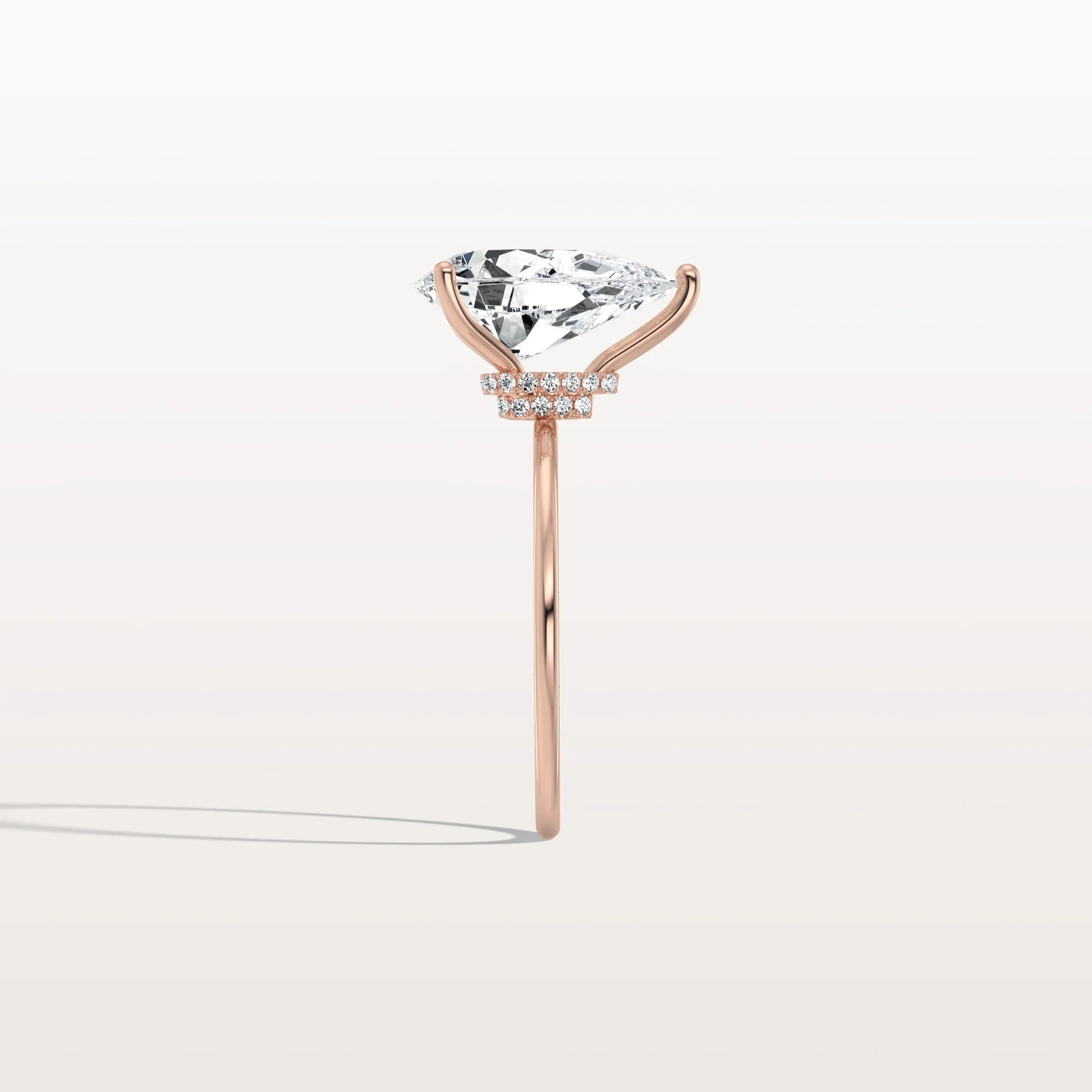 Double Hidden Halo Promise Ring with 3CT Pear Lab Grown Diamond - Rings