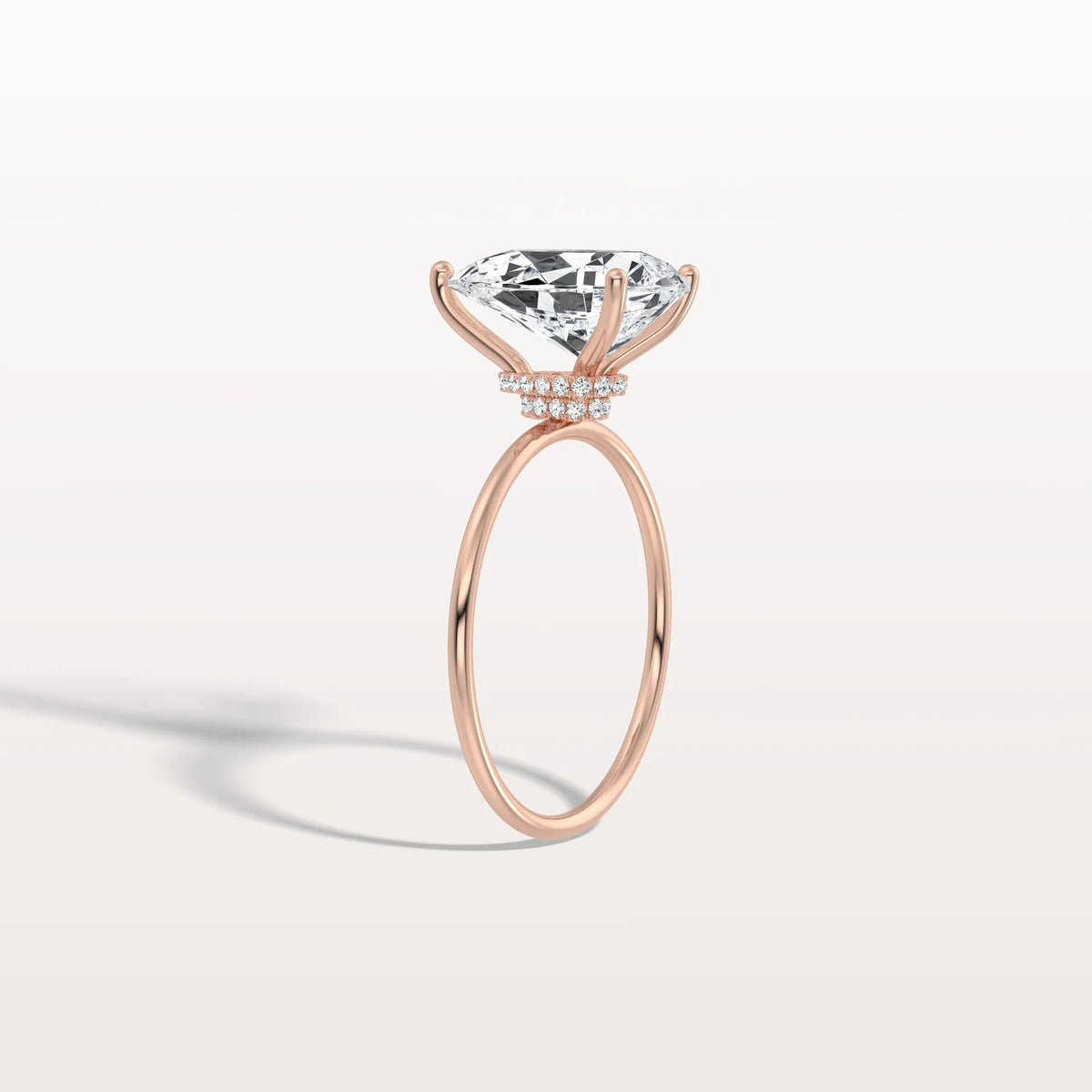 Double Hidden Halo Promise Ring with 3CT Pear Lab Grown Diamond - Rings