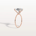 Double Hidden Halo Promise Ring with 3CT Pear Lab Grown Diamond - Rings