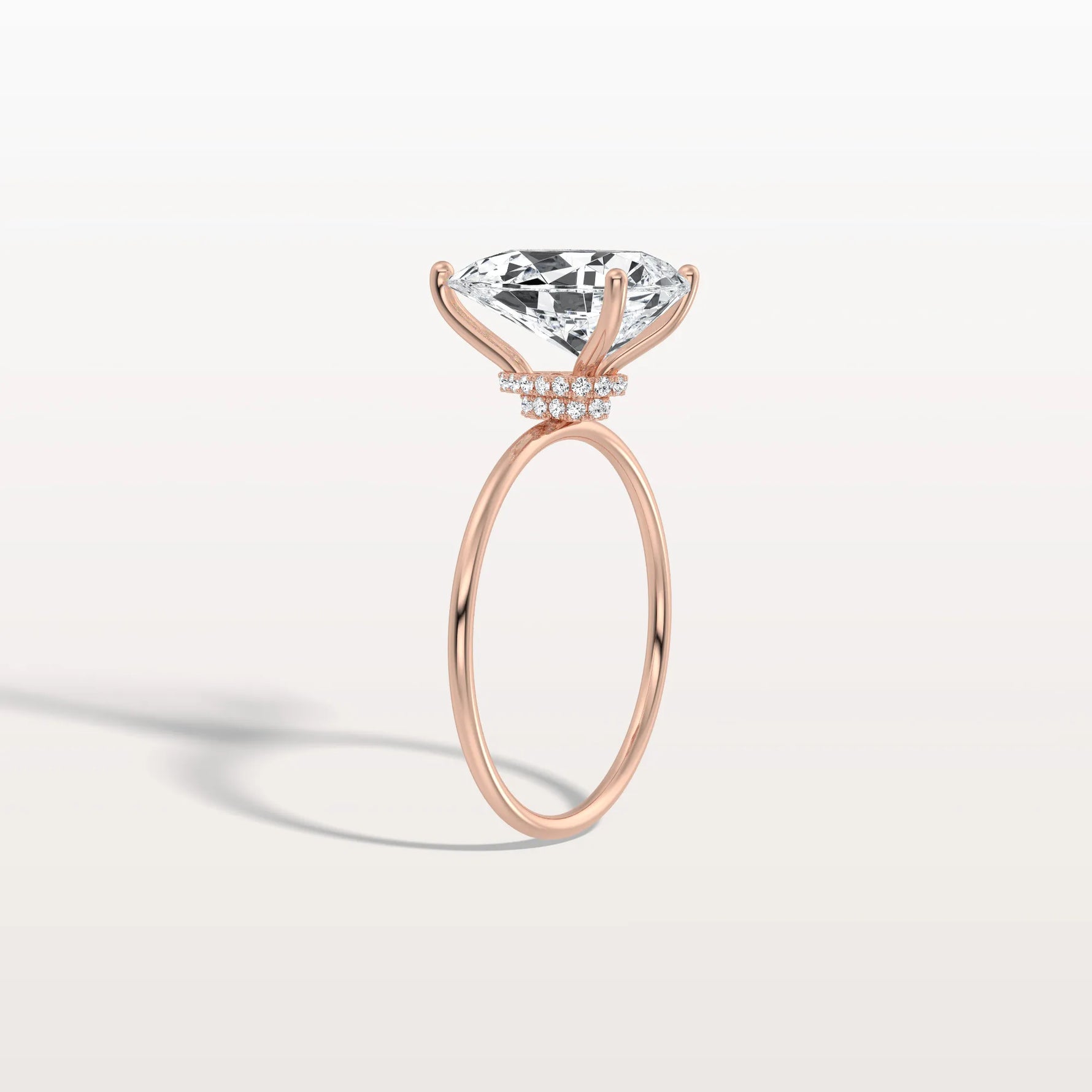 Double Hidden Halo Promise Ring with 3CT Pear Lab Grown Diamond - Rings