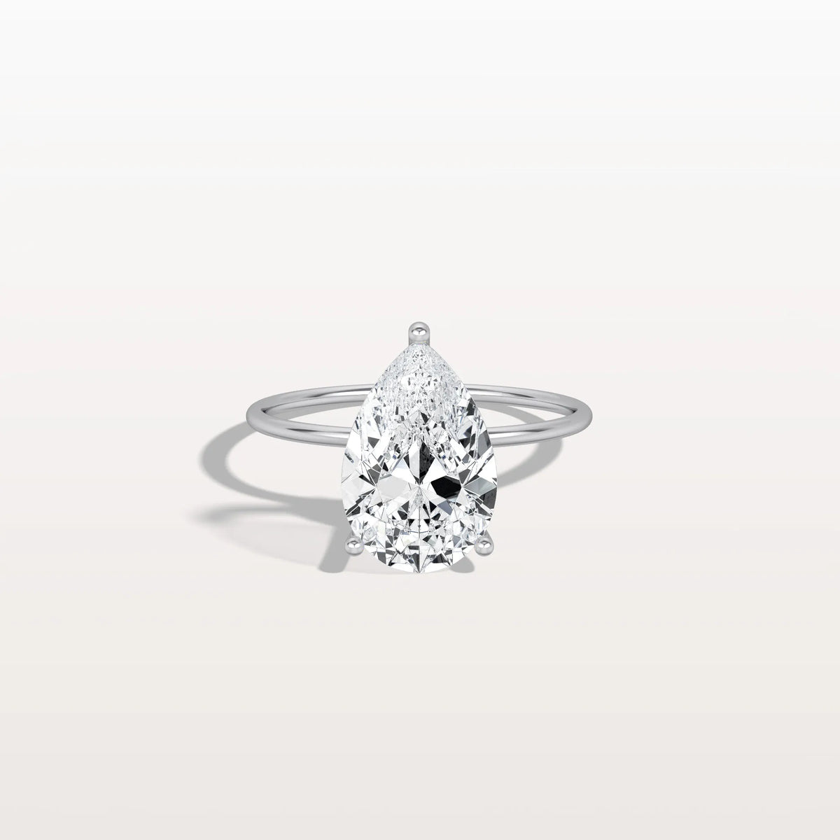 Double Hidden Halo Promise Ring with 3CT Pear Lab Grown Diamond - Rings