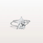 Double Hidden Halo Promise Ring with 3CT Pear Lab Grown Diamond - Rings