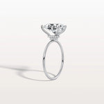 Double Hidden Halo Promise Ring with 3CT Pear Lab Grown Diamond - Rings