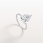 Double Hidden Halo Promise Ring with 3CT Pear Lab Grown Diamond - Rings