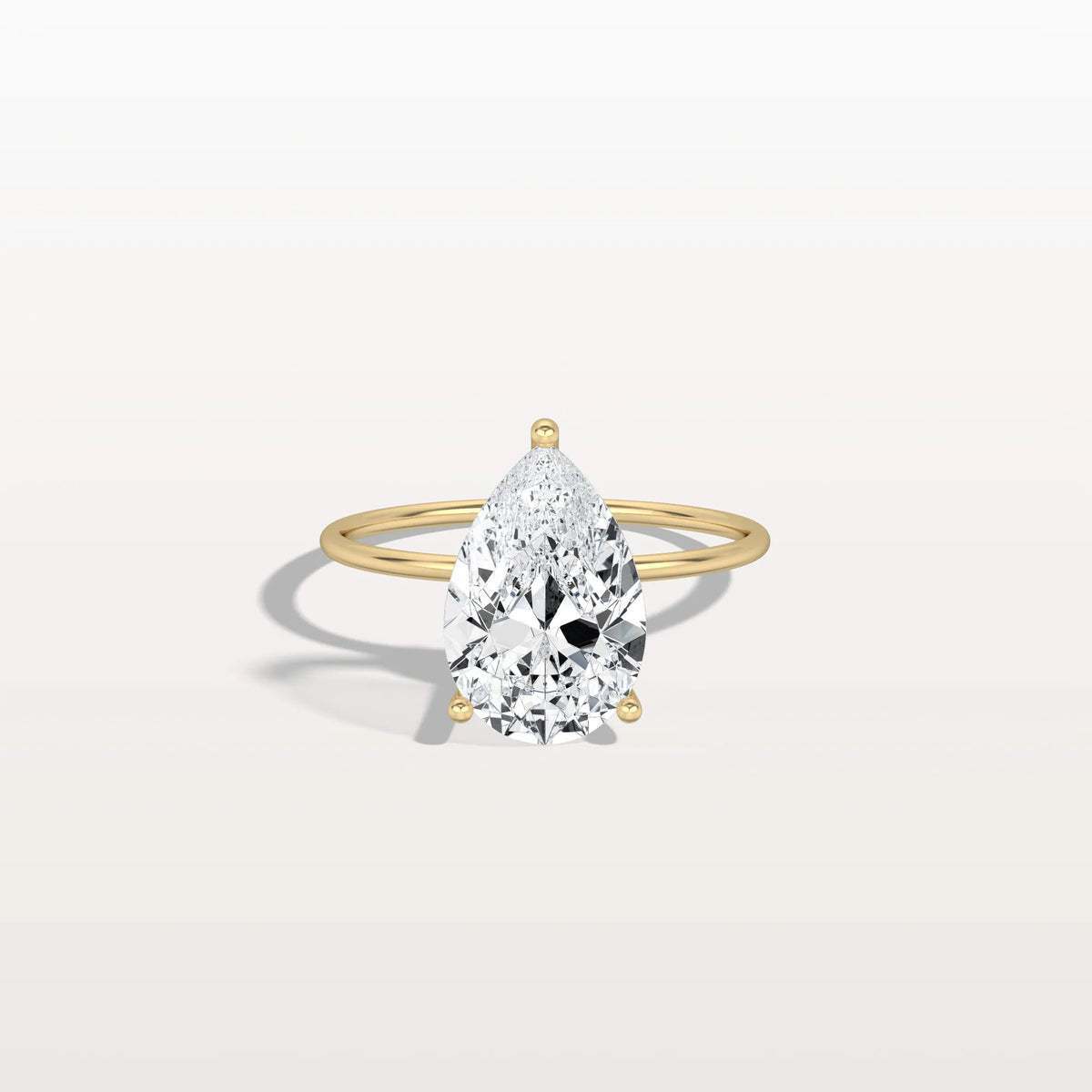 Double Hidden Halo Promise Ring with 3CT Pear Lab Grown Diamond - Rings