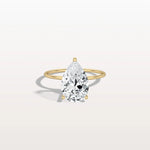 Double Hidden Halo Promise Ring with 3CT Pear Lab Grown Diamond - Rings
