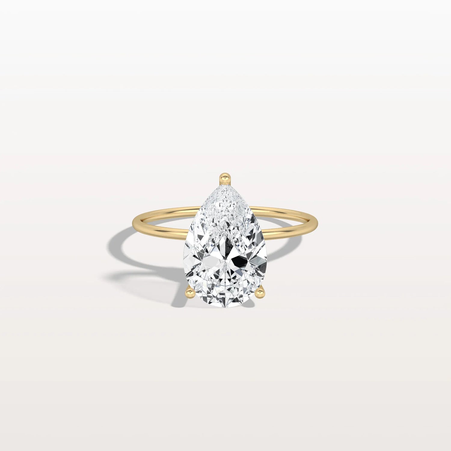 Double Hidden Halo Promise Ring with 3CT Pear Lab Grown Diamond - Rings