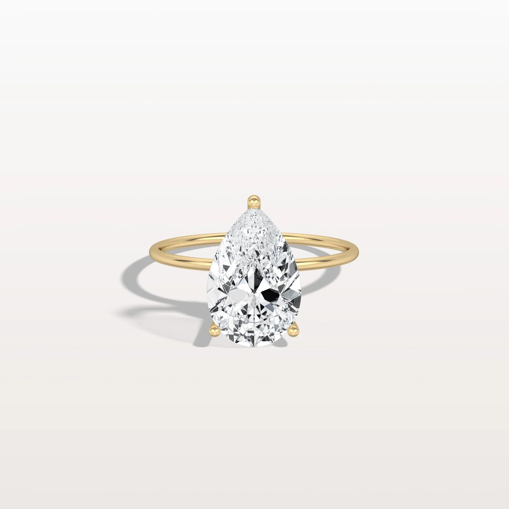 Double Hidden Halo Promise Ring with 3CT Pear Lab Grown Diamond - Rings