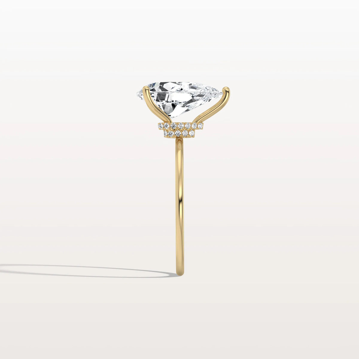 Double Hidden Halo Promise Ring with 3CT Pear Lab Grown Diamond - Rings
